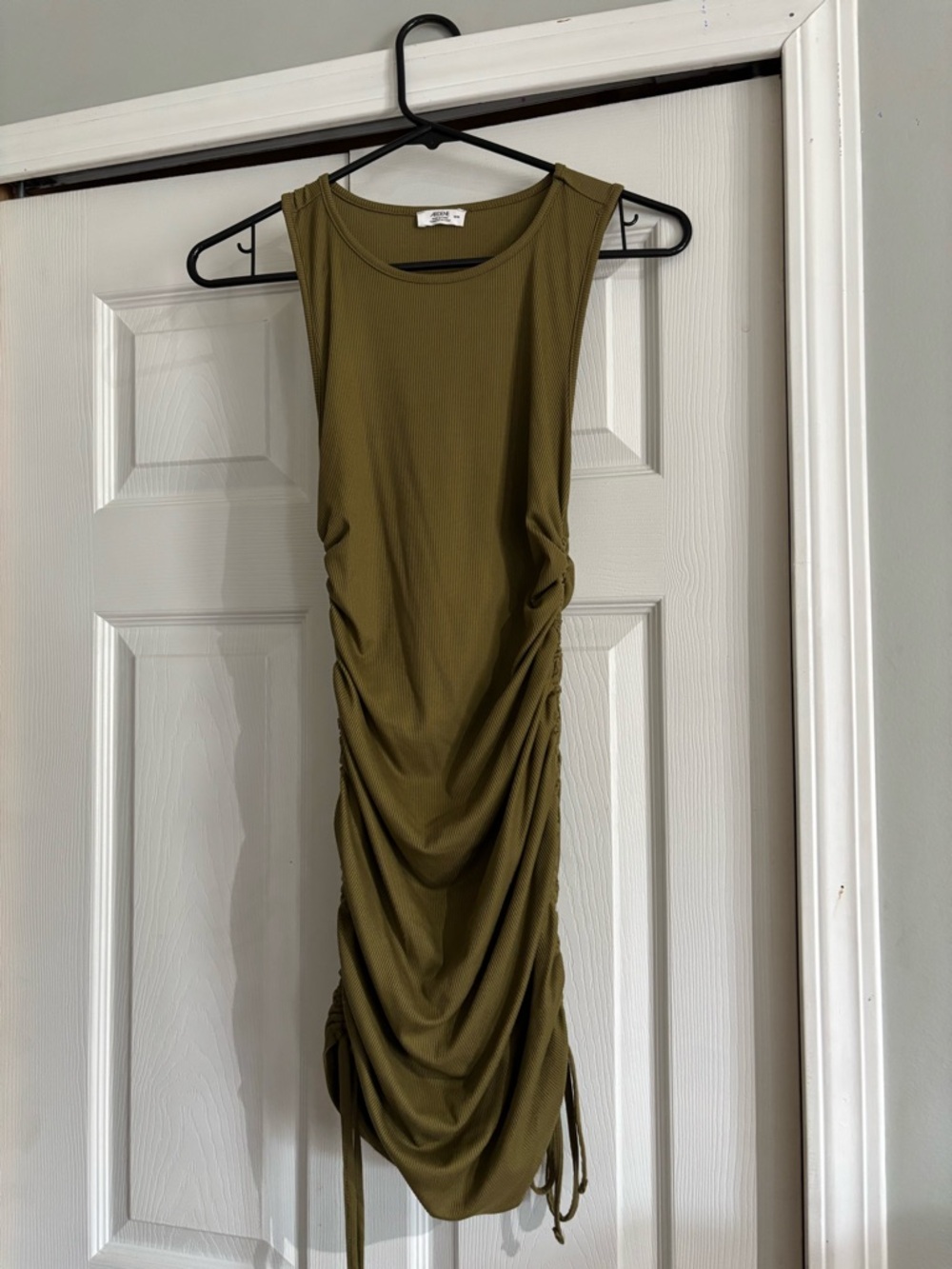 Ardene Olive Green Ruched Midi Dress